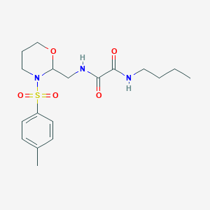 molecular formula C18H27N3O5S B2729968 N1-butyl-N2-((3-tosyl-1,3-oxazinan-2-yl)methyl)oxalamide CAS No. 872862-63-0