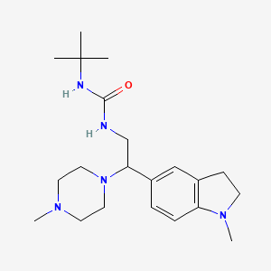 molecular formula C21H35N5O B2729972 1-(叔丁基)-3-(2-(1-甲基吲哚-5-基)-2-(4-甲基哌嗪-1-基)乙基)脲 CAS No. 1171138-28-5