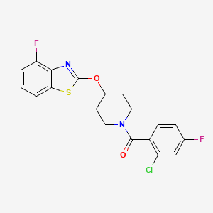 molecular formula C19H15ClF2N2O2S B2729984 (2-Chloro-4-fluorophenyl)(4-((4-fluorobenzo[d]thiazol-2-yl)oxy)piperidin-1-yl)methanone CAS No. 1325739-55-6