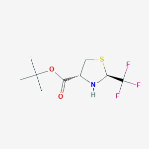 molecular formula C9H14F3NO2S B2729990 Tert-butyl (2S,4R)-2-(trifluoromethyl)-1,3-thiazolidine-4-carboxylate CAS No. 2248183-98-2