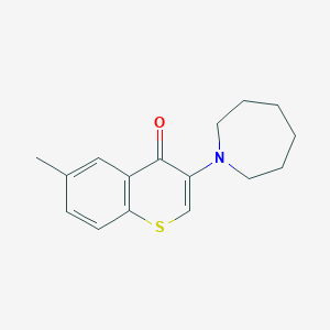 molecular formula C16H19NOS B2730007 3-(Azepan-1-yl)-6-methylthiochromen-4-one CAS No. 895798-35-3
