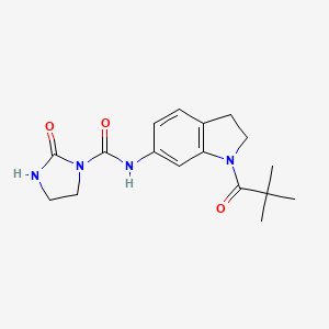 molecular formula C17H22N4O3 B2730010 2-oxo-N-(1-pivaloylindolin-6-yl)imidazolidine-1-carboxamide CAS No. 1448134-32-4