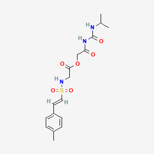 molecular formula C17H23N3O6S B2730015 [2-oxo-2-(propan-2-ylcarbamoylamino)ethyl] 2-[[(E)-2-(4-methylphenyl)ethenyl]sulfonylamino]acetate CAS No. 874613-25-9