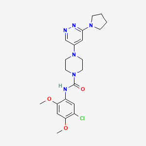 molecular formula C21H27ClN6O3 B2730023 N-(5-chloro-2,4-dimethoxyphenyl)-4-(6-(pyrrolidin-1-yl)pyridazin-4-yl)piperazine-1-carboxamide CAS No. 1797974-15-2