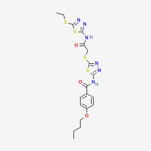4-butoxy-N-[5-[2-[(5-ethylsulfanyl-1,3,4-thiadiazol-2-yl)amino]-2-oxoethyl]sulfanyl-1,3,4-thiadiazol-2-yl]benzamide