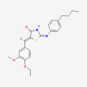molecular formula C23H26N2O3S B2730029 (Z)-2-((4-butylphenyl)amino)-5-(4-ethoxy-3-methoxybenzylidene)thiazol-4(5H)-one CAS No. 857494-50-9