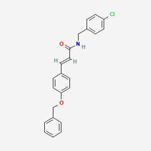 molecular formula C23H20ClNO2 B2730033 (E)-3-[4-(benzyloxy)phenyl]-N-(4-chlorobenzyl)-2-propenamide CAS No. 477888-28-1