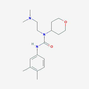 1-(2-(dimethylamino)ethyl)-3-(3,4-dimethylphenyl)-1-(tetrahydro-2H-pyran-4-yl)urea