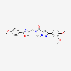 molecular formula C26H24N4O5 B2730039 2-(3,4-dimethoxyphenyl)-5-((2-(4-methoxyphenyl)-5-methyloxazol-4-yl)methyl)pyrazolo[1,5-a]pyrazin-4(5H)-one CAS No. 1359208-63-1