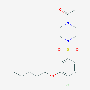 molecular formula C17H25ClN2O4S B273004 5-[(4-Acetyl-1-piperazinyl)sulfonyl]-2-chlorophenyl pentyl ether 