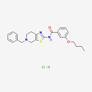 molecular formula C24H28ClN3O2S B2730042 N-(5-benzyl-4,5,6,7-tetrahydrothiazolo[5,4-c]pyridin-2-yl)-3-butoxybenzamide hydrochloride CAS No. 1189484-15-8