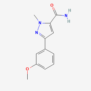 molecular formula C12H13N3O2 B2730051 3-(3-methoxyphenyl)-1-methyl-1H-pyrazole-5-carboxamide CAS No. 1219913-42-4