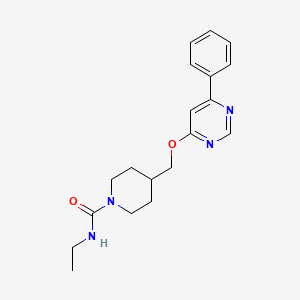 molecular formula C19H24N4O2 B2730061 N-Ethyl-4-[(6-phenylpyrimidin-4-yl)oxymethyl]piperidine-1-carboxamide CAS No. 2380033-15-6