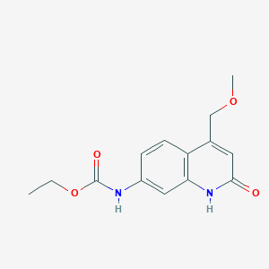 molecular formula C14H16N2O4 B2730066 乙基(4-(甲氧基甲基)-2-氧代-1,2-二氢喹啉-7-基)氨基甲酸酯 CAS No. 1251628-91-7