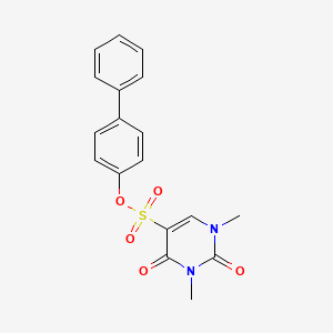 molecular formula C18H16N2O5S B2730068 (4-Phenylphenyl) 1,3-dimethyl-2,4-dioxopyrimidine-5-sulfonate CAS No. 869070-62-2