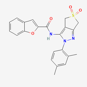 molecular formula C22H19N3O4S B2730069 N-(2-(2,4-dimethylphenyl)-5,5-dioxido-4,6-dihydro-2H-thieno[3,4-c]pyrazol-3-yl)benzofuran-2-carboxamide CAS No. 893953-34-9