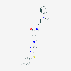 molecular formula C28H35N5OS B2730074 N-(3-(ethyl(phenyl)amino)propyl)-1-(6-(p-tolylthio)pyridazin-3-yl)piperidine-4-carboxamide CAS No. 1223818-97-0