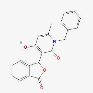 molecular formula C21H17NO4 B2730079 1-benzyl-4-hydroxy-6-methyl-3-(3-oxo-1,3-dihydro-2-benzofuran-1-yl)pyridin-2(1H)-one CAS No. 879623-18-4