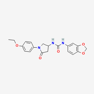 molecular formula C20H21N3O5 B2730085 1-(Benzo[d][1,3]dioxol-5-yl)-3-(1-(4-ethoxyphenyl)-5-oxopyrrolidin-3-yl)urea CAS No. 891102-42-4