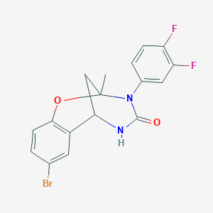 molecular formula C17H13BrF2N2O2 B2730088 8-bromo-3-(3,4-difluorophenyl)-2-methyl-5,6-dihydro-2H-2,6-methanobenzo[g][1,3,5]oxadiazocin-4(3H)-one CAS No. 899962-56-2