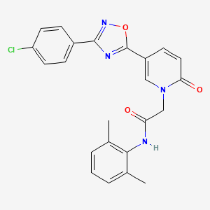 molecular formula C23H19ClN4O3 B2730089 2-(5-(3-(4-chlorophenyl)-1,2,4-oxadiazol-5-yl)-2-oxopyridin-1(2H)-yl)-N-(2,6-dimethylphenyl)acetamide CAS No. 1251616-69-9