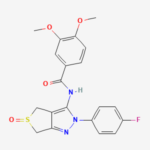 molecular formula C20H18FN3O4S B2730094 N-(2-(4-fluorophenyl)-5-oxido-4,6-dihydro-2H-thieno[3,4-c]pyrazol-3-yl)-3,4-dimethoxybenzamide CAS No. 958560-59-3