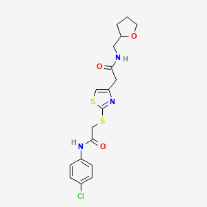 N-(4-chlorophenyl)-2-((4-(2-oxo-2-(((tetrahydrofuran-2-yl)methyl)amino)ethyl)thiazol-2-yl)thio)acetamide