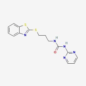 1-(3-(Benzo[d]thiazol-2-ylthio)propyl)-3-(pyrimidin-2-yl)urea