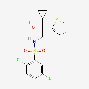 molecular formula C15H15Cl2NO3S2 B2730115 2,5-dichloro-N-(2-cyclopropyl-2-hydroxy-2-(thiophen-2-yl)ethyl)benzenesulfonamide CAS No. 1396847-27-0