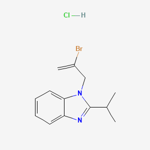 molecular formula C13H16BrClN2 B2730116 1-(2-bromoallyl)-2-isopropyl-1H-benzo[d]imidazole hydrochloride CAS No. 1216613-31-8