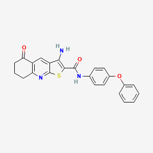 molecular formula C24H19N3O3S B2730117 3-amino-5-oxo-N-(4-phenoxyphenyl)-5,6,7,8-tetrahydrothieno[2,3-b]quinoline-2-carboxamide CAS No. 442556-57-2