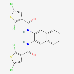 molecular formula C20H10Cl4N2O2S2 B2730119 2,5-dichloro-N-[3-[(2,5-dichlorothiophene-3-carbonyl)amino]naphthalen-2-yl]thiophene-3-carboxamide CAS No. 867041-51-8