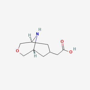 molecular formula C9H15NO3 B2730122 3-Oxa-9-azabicyclo[3.3.1]nonane-7-acetic acid, (7-endo)- CAS No. 1631027-13-8