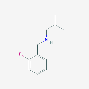 molecular formula C11H16FN B2730126 N-[(2-氟苯基)甲基]-2-甲基丙醇胺 CAS No. 893589-79-2