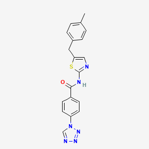 molecular formula C19H16N6OS B2730132 N-[5-[(4-甲基苯基)甲基]-1,3-噻唑-2-基]-4-(四氮唑-1-基)苯甲酰胺 CAS No. 887349-18-0