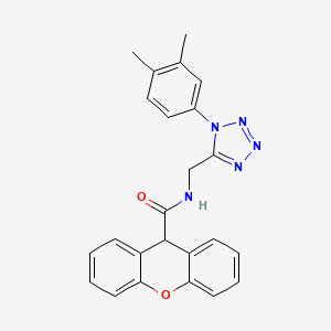 molecular formula C24H21N5O2 B2730137 N-[[1-(3,4-二甲基苯基)四氮唑-5-基]甲基]-9H-黄酮-9-甲酸酰胺 CAS No. 897614-37-8