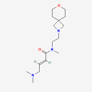 molecular formula C16H29N3O2 B2730139 (E)-4-(Dimethylamino)-N-methyl-N-[2-(7-oxa-2-azaspiro[3.5]nonan-2-yl)ethyl]but-2-enamide CAS No. 2411327-61-0