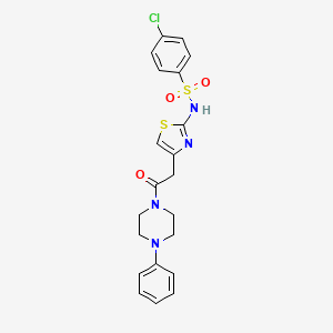 4-chloro-N-(4-(2-oxo-2-(4-phenylpiperazin-1-yl)ethyl)thiazol-2-yl)benzenesulfonamide
