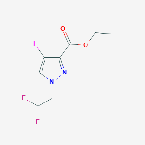 molecular formula C8H9F2IN2O2 B2730150 ethyl 1-(2,2-difluoroethyl)-4-iodo-1H-pyrazole-3-carboxylate CAS No. 1856085-94-3