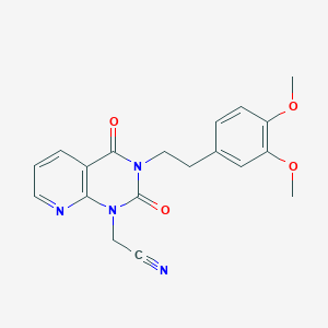 molecular formula C19H18N4O4 B2730153 2-{3-[2-(3,4-dimethoxyphenyl)ethyl]-2,4-dioxo-1H,2H,3H,4H-pyrido[2,3-d]pyrimidin-1-yl}acetonitrile CAS No. 2097889-24-0