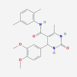 molecular formula C22H25N3O4 B2730155 4-(3,4-dimethoxyphenyl)-N-(2,5-dimethylphenyl)-6-methyl-2-oxo-1,2,3,4-tetrahydropyrimidine-5-carboxamide CAS No. 537679-98-4