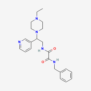 molecular formula C22H29N5O2 B2730164 N1-benzyl-N2-(2-(4-ethylpiperazin-1-yl)-2-(pyridin-3-yl)ethyl)oxalamide CAS No. 863556-44-9