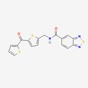 molecular formula C17H11N3O2S3 B2730169 N-((5-(thiophene-2-carbonyl)thiophen-2-yl)methyl)benzo[c][1,2,5]thiadiazole-5-carboxamide CAS No. 1421441-71-5