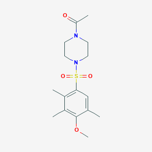molecular formula C16H24N2O4S B273018 1-Acetyl-4-[(4-methoxy-2,3,5-trimethylphenyl)sulfonyl]piperazine 