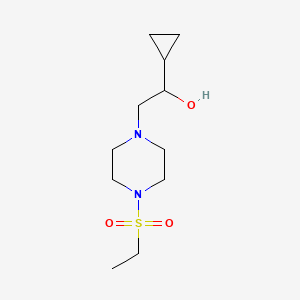molecular formula C11H22N2O3S B2730193 1-环丙基-2-(4-(乙基磺酰)哌嗪-1-基)乙醇 CAS No. 1396875-96-9