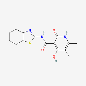 molecular formula C15H17N3O3S B2730202 2,4-dihydroxy-5,6-dimethyl-N-(4,5,6,7-tetrahydrobenzo[d]thiazol-2-yl)nicotinamide CAS No. 1795357-35-5