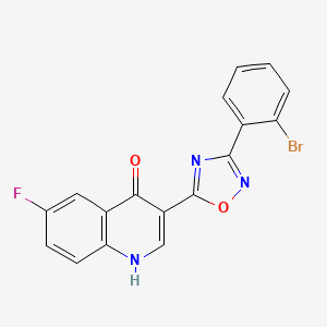 molecular formula C17H9BrFN3O2 B2730206 3-(3-(2-bromophenyl)-1,2,4-oxadiazol-5-yl)-6-fluoroquinolin-4(1H)-one CAS No. 1207001-34-0
