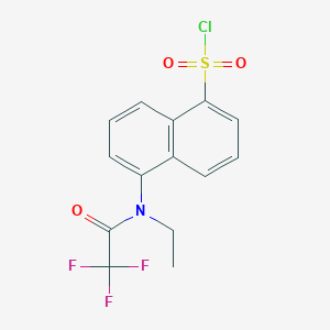 molecular formula C14H11ClF3NO3S B2730211 5-[ethyl-(2,2,2-trifluoroacetyl)amino]naphthalene-1-sulfonyl Chloride CAS No. 886496-53-3