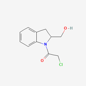 molecular formula C11H12ClNO2 B2730217 2-Chloro-1-[2-(hydroxymethyl)-2,3-dihydroindol-1-yl]ethanone CAS No. 2361733-51-7