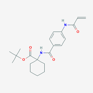 molecular formula C21H28N2O4 B2730219 Tert-butyl 1-[[4-(prop-2-enoylamino)benzoyl]amino]cyclohexane-1-carboxylate CAS No. 2361840-82-4